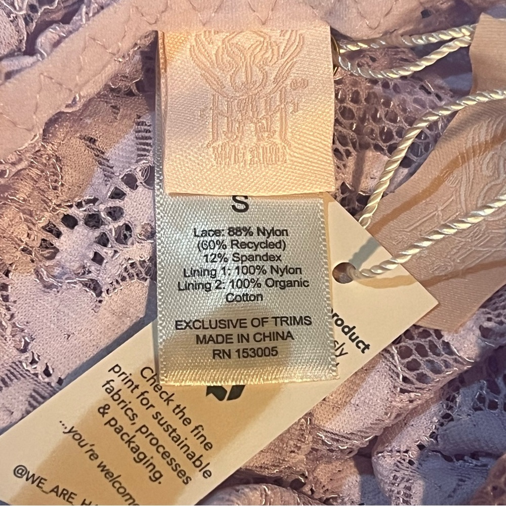 NWT Free People X HAH Comin in Haht Lace Bodysuit Size Small Lavender Lingerie - Picture 14 of 14
